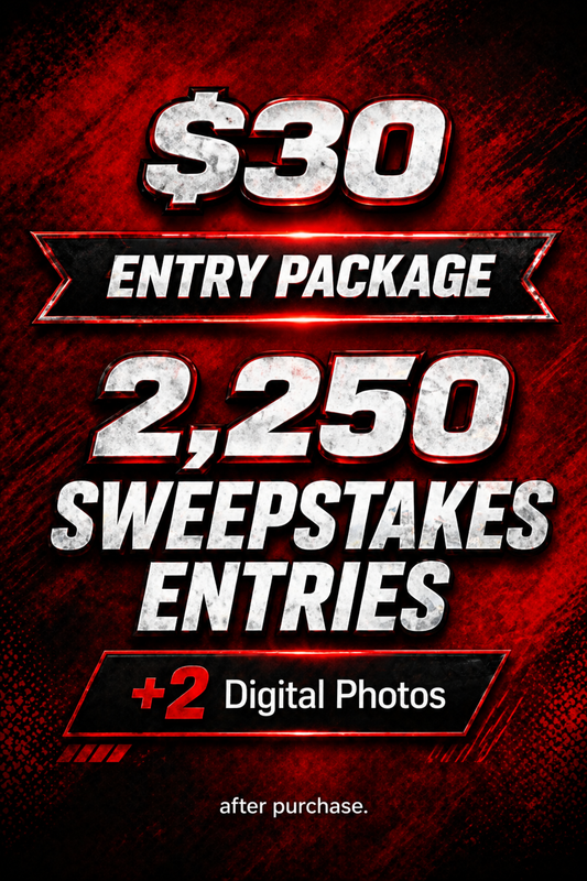 $30 Entry Package - 2,250 Sweepstakes Entries