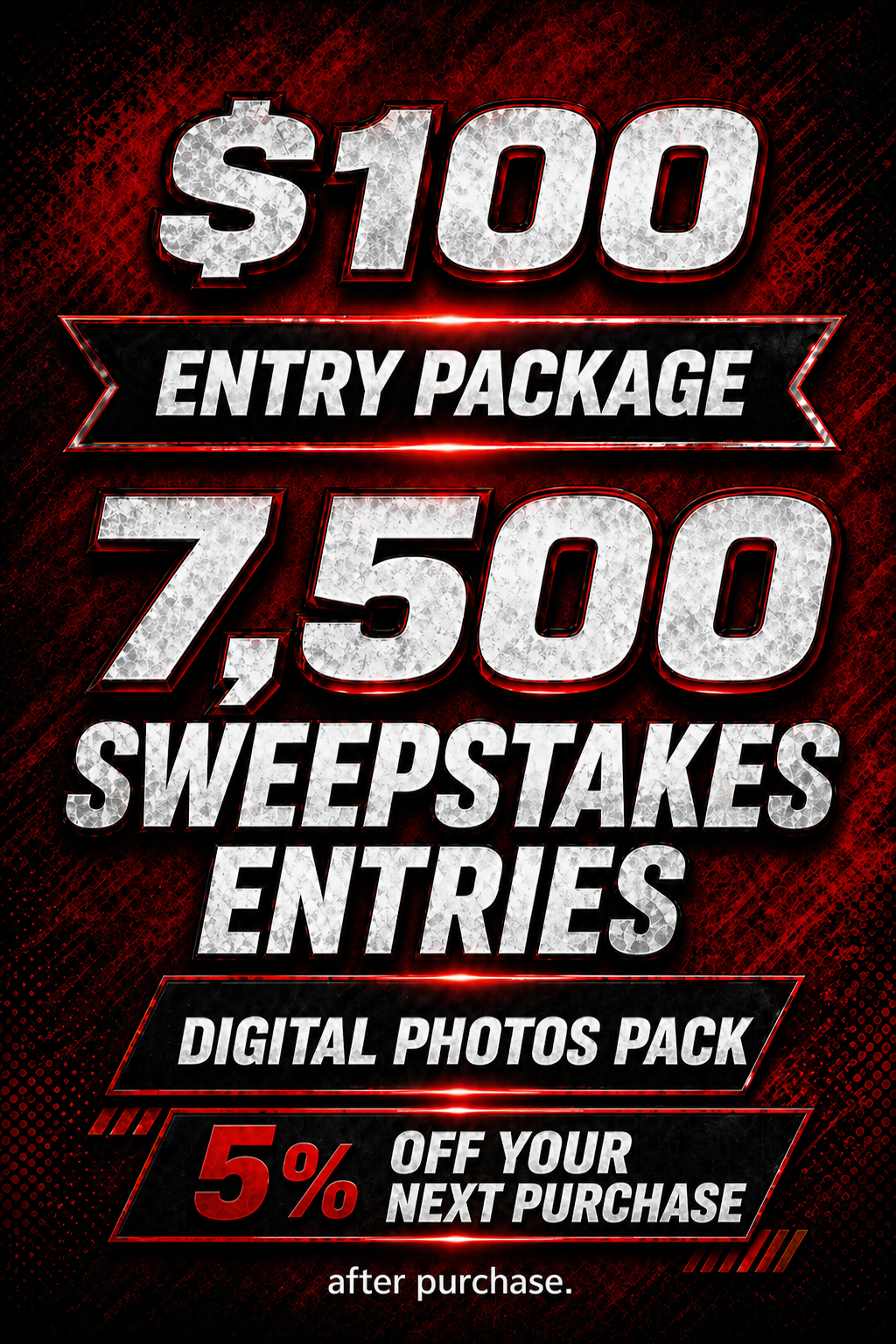 $100 Entry Package - 7,500 Sweepstakes Entries