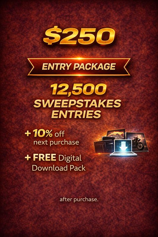 $250 Entry Package - 18,750 Sweepstakes Entries